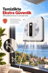 Torima Cam Silme Robotu Çift Yönlü Su Püskürtmeli Uzaktan Kumandalı Cam Temizleme Robot S13 Beyaz