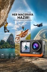 Aksiyon Kamerası Ultra Hd Wifi 4K Su Geçirmez Kamera AC03 Siyah