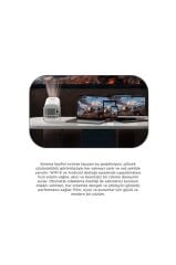 Projeksiyon Cihazı Taşınabilir Retro Video Konsolu Android Akıllı Projektör P30 Max Mini Beyaz