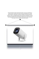 Projeksiyon Cihazı Taşınabilir Retro Video Konsolu Android Akıllı Projektör P30 Max Mini Beyaz