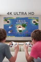 Projeksiyon Cihazı Taşınabilir Retro Video Konsolu Android Akıllı Projektör P30 Max Mini Beyaz