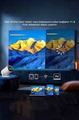 Projeksiyon Cihazı Taşınabilir Retro Video Konsolu Android Akıllı Projektör P30 Max Mini Beyaz