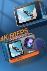 Aksiyon Kamerası Ultra Hd Wifi 4K Su Geçirmez Kamera AC03 Siyah