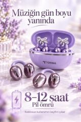 Torima Bluetooth Kulaklık Kulak İçi Kablosuz Klipsli Kulaklık G102 Mor