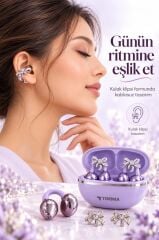 Torima Bluetooth Kulaklık Kulak İçi Kablosuz Klipsli Kulaklık G102 Mor