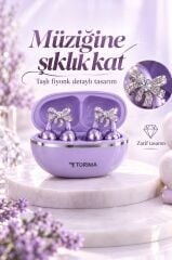 Torima Bluetooth Kulaklık Kulak İçi Kablosuz Klipsli Kulaklık G102 Mor