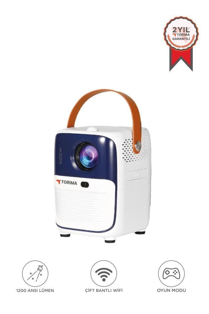 Projeksiyon Cihazı Taşınabilir Ev Sineması 4K 1080P Bluetooth Android Akıllı Projektör T11 Beyaz