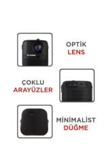 Projeksiyon Cihazı Taşınabilir Ev Sineması 4K 1080P Bluetooth Android Akıllı Projektör T11 Siyah