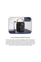 Projeksiyon Cihazı Taşınabilir Ev Sineması 4K 1080P Bluetooth Android Akıllı Projektör T11 Siyah