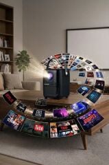 Projeksiyon Cihazı Taşınabilir Ev Sineması 4K 1080P Bluetooth Android Akıllı Projektör T11 Siyah