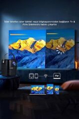 Projeksiyon Cihazı Taşınabilir Ev Sineması 4K 1080P Bluetooth Android Akıllı Projektör T11 Siyah