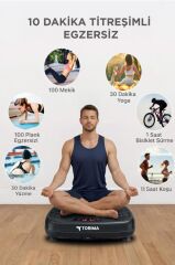 Egzersiz Aleti Kumandalı Yüksek Titreşimli Programlı Kondisyon Aleti VEP1000 Siyah