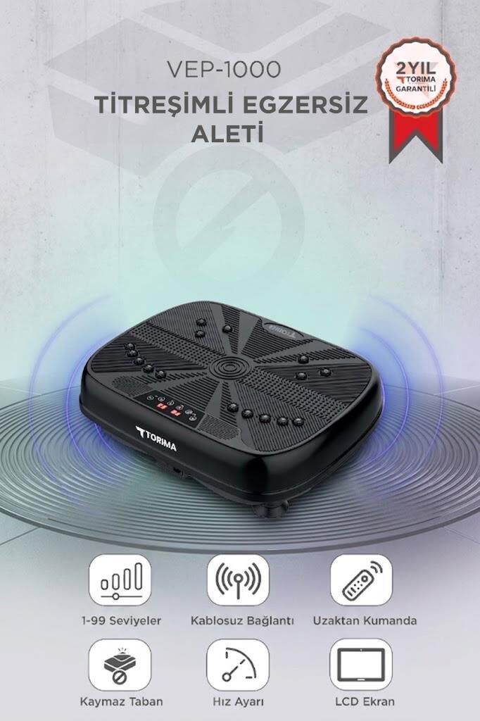 Egzersiz Aleti Kumandalı Yüksek Titreşimli Programlı Kondisyon Aleti VEP1000 Siyah