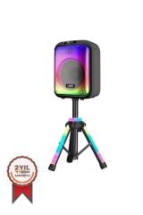 Torima NDR-102B Siyah RGB Ledli Dahili Mikrofon&Kumanda Bluetooth Hoparlör Siyah