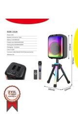 Torima NDR-102B Siyah RGB Ledli Dahili Mikrofon&Kumanda Bluetooth Hoparlör Siyah