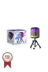 Torima NDR-102B Siyah RGB Ledli Dahili Mikrofon&Kumanda Bluetooth Hoparlör Siyah