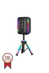 Torima NDR-102B Siyah RGB Ledli Dahili Mikrofon&Kumanda Bluetooth Hoparlör Siyah