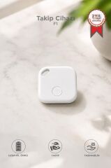 Takip Cihazı Apple Find My Uyumlu Smart Tag F1 Beyaz