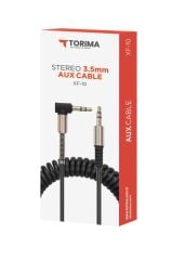 Torima XF-10 Siyah Altın Uçlu Araç Müzik Ses Kablosu Stereo Aux Kablo 1 Mt - 3.5mm