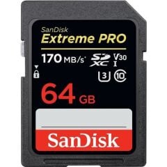 Sandisk Extreme Pro 64GB SDXC Card 170MB/s V30 UHS-I U3 Hafıza Ka
