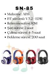 TORİMA SN-85 Kablosuz Kulaklık Bluetooth 5.1 Kırmızı-Mavi