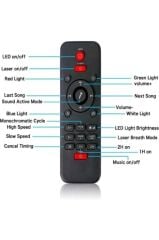 Torima LW-34 Siyah Starry Led Lazer Projektör Bluetooth Müzik Hoparlör Uzaktan Kumandalı Gece Lambası