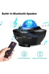 Bluetooth Hoparlör Staryy Kumandalı Led Lazerli Projektör Kablosuz Speaker LW-34 Siyah