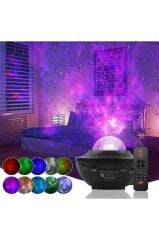 Starry Projektör Led Lazer Uzaktan Kumandalı Kablosuz Hoparlör Gece Lambası LW34 Siyah