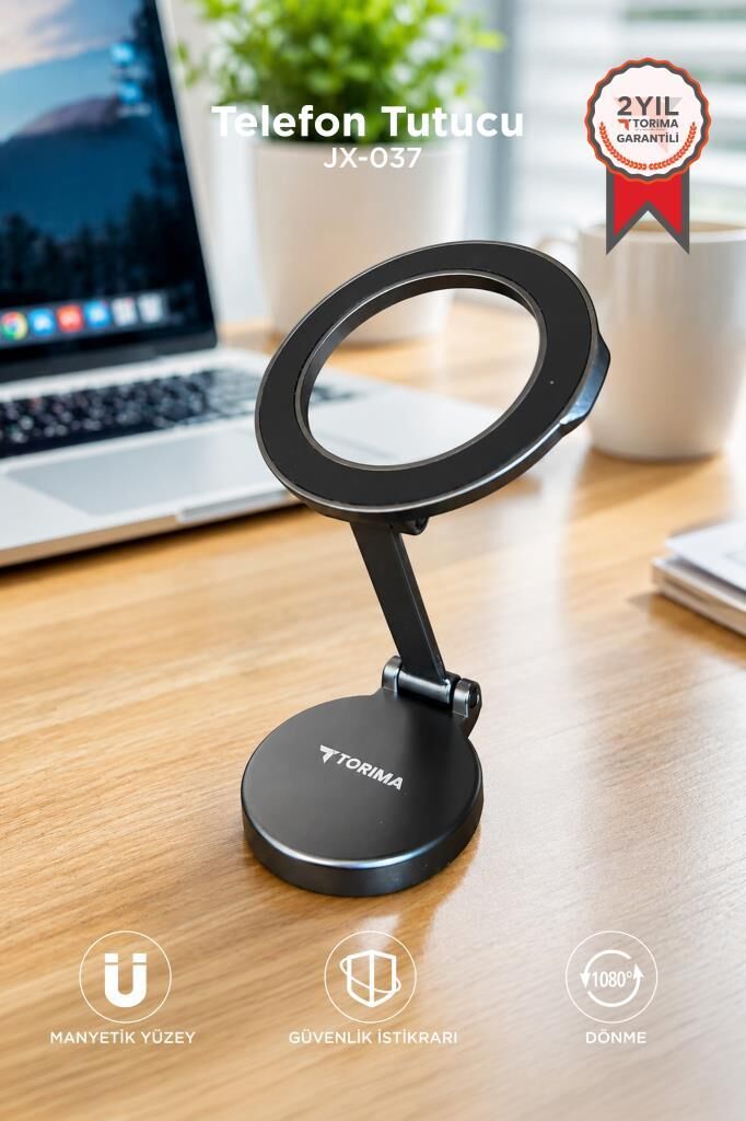 Telefon Tutucu Manyetik Katlanabilir Araç İçi Oto Aksesuarları JX037 Siyah