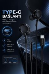 Torima Kablolu Kulaklık Type-C Girişli Kulak İçi Kulaklık S11+ Siyah