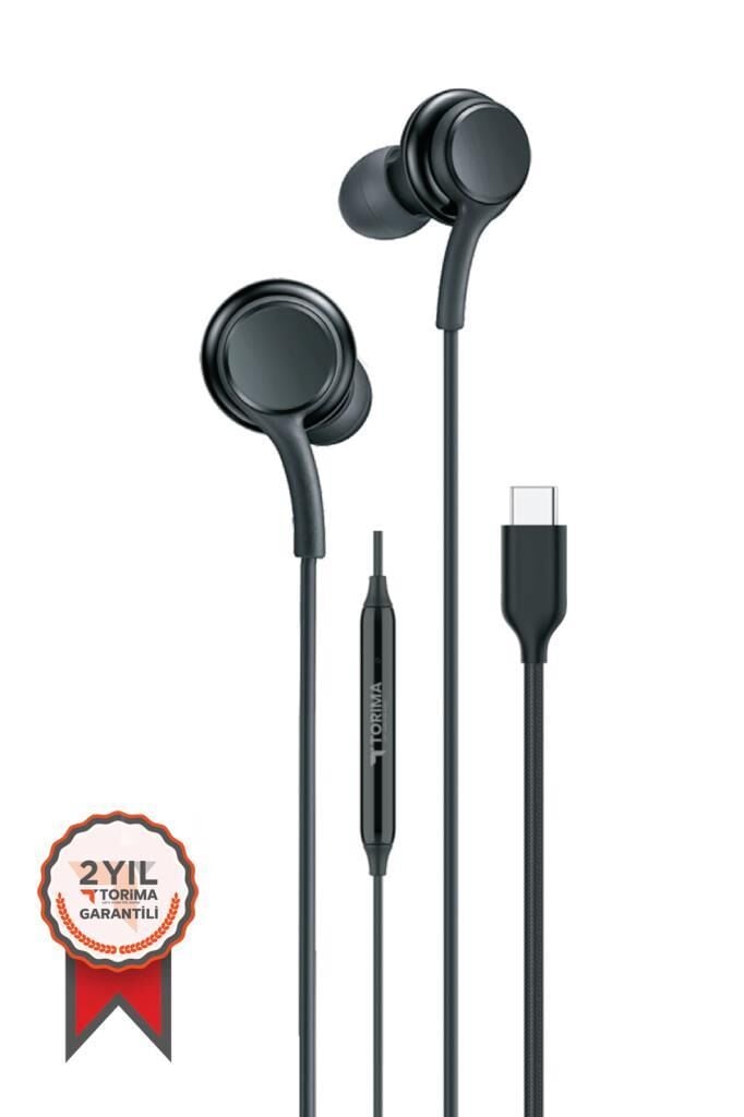 Kablolu Kulaklık Type-C Girişli Kulak İçi Kulaklık S11+ Siyah