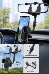 Telefon Tutucu 360 Derece Dönebilen Araç İçi Oto Aksesuarları JX034 Siyah