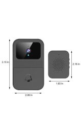 Kapı Zili Kablosuz Akıllı Su Geçirmez Zil D9 Siyah