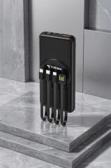 Taşınabilir Batarya 10000 Mah Hızlı Şarj Dijital Göstergeli Magsafe Powerbank TRM-1014 Siyah