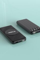 Taşınabilir Batarya 10000 Mah Hızlı Şarj Dijital Göstergeli Magsafe Powerbank TRM-1014 Siyah