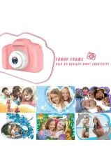 Torima Pembe Renk  CMR7 + SD Card Hediyeli 1080p Hd Çocuk Kamera Dijital Fotoğraf Makinesi