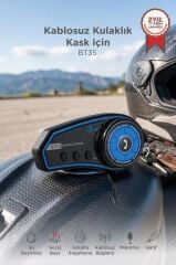 İtercom Motorsiklet Bluetooth Kask İnterkom Kulaklık BT35 Siyah