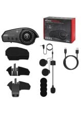 Torima BT-35 Siyah 5.0 Bluetooth Motosiklet Kulaklığı Intercom Siyah Motorsiklet Kulaklık