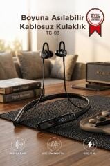 Bluetooth Kulaklık Manyetik Neckband Kablosuz Kulaklık TB03 Siyah