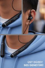 Bluetooth Kulaklık Manyetik Neckband Kablosuz Kulaklık TB03 Siyah