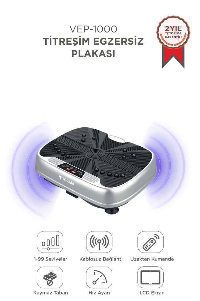 Egzersiz Aleti Kumandalı Yüksek Titreşimli Programlı Kondisyon Aleti VEP1000 Beyaz