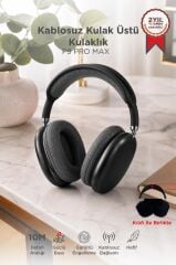 Bluetooth Kulaklık Kulak Üstü Sd Kart Girişli Kablosuz Aux Kablolu Kulaklık P9 Pro Max Siyah