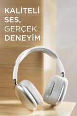 Bluetooth Kulaklık Aux Sd Kart Girişli Kablosuz Kulaklık P9 Pro Max Beyaz