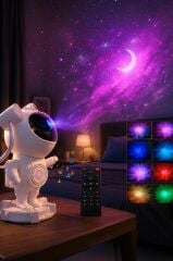 Astronot Bluetooth Hoparlör Müzik Çalarlı Kumandalı Gece Lambası LW-66 Beyaz