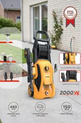 Oto Halı Bahçe Temizleme ve Yıkama Makinesi 2000W 150 Bar Yüksek Basınçlı HPC01 Sarı