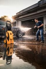 Oto Halı Bahçe Temizleme ve Yıkama Makinesi 2000W 150 Bar Yüksek Basınçlı HPC01 Sarı