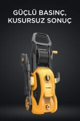 Oto Halı Bahçe Temizleme ve Yıkama Makinesi 2000W 150 Bar Yüksek Basınçlı HPC01 Sarı