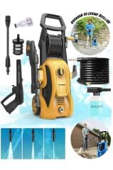 Oto Halı Bahçe Temizleme ve Yıkama Makinesi 2000W 150 Bar Yüksek Basınçlı HPC01 Sarı