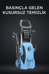 Oto Halı Bahçe Temizleme ve Yıkama Makinesi 2000W 150 Bar Yüksek Basınçlı HPC01 Mavi