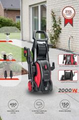 Oto Halı Bahçe Temizleme ve Yıkama Makinesi 2000W 150 Bar Yüksek Basınçlı HPC01 Kırmızı